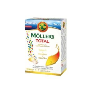 Moller's - Total Συμπλήρωμα Διατροφής Ωμέγα 3, Βιταμινών & Μετάλλων για Ολοκληρωμένη Ενίσχυση του Οργανισμού 28 ταμπλέτες + 28 κάψουλες