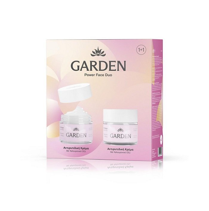 5205962010813-Garden-Power-Face-Duo-Anti-wrinkle-Cream-Αντιρυτιδική-Κρέμα-με-Υαλουρονικό-Οξύ-50ml-1+1-olgaspharmacy