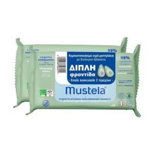 Mustela Promo Cleansing Wipes Mustela, Μωρομάντηλα Καθαρισμού με Βιολογικό Αβοκάντο - 2x60τεμ