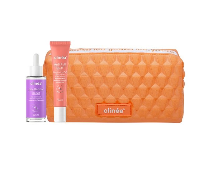 5201314206750-Clinea-Limited-Edition-Gift-Set-Anti-Age-Essentials-Bio-Retinol-Reset-Ορός-Προσώπου-30ml-Puff-Stuff-Κρέμα-Ματιών-15ml-&-Δώρο-Νεσεσέρ_olgaspharmacy