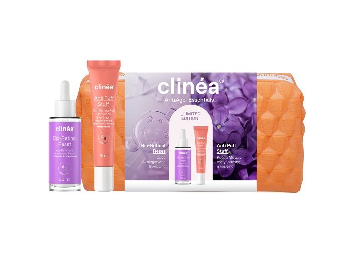 5201314206750-Clinea-Limited-Edition-Gift-Set-Anti-Age-Essentials-Bio-Retinol_Reset-Ορός-Προσώπου-30ml-Puff-Stuff-Κρέμα-Ματιών-15ml-&-Δώρο-Νεσεσέρ-olgaspharmacy