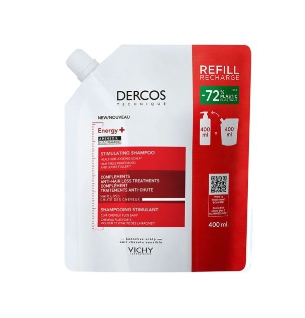 3337875902823-Vichy-Dercos-Energy+Refill-Δυναμωτικό-Σαμπουάν-κατά-της-Τριχόπτωσης-με-Aminexil-και-Νιασιναμίδη-Ανταλλακτικό-400ml-olgaspharmacy