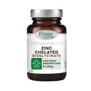 Power Health Platinum Range Zinc Chelated Bisglycinate Zn 25mg, Συμπλήρωμα Διατροφής με Χηλικό Δισγλυκινικό Ψευδαργύρο - 90 ταμπλέτες
