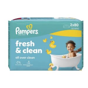 Pampers Fresh & Clean Wet Wipes, Μωρομάντηλα - 160 Τεμάχια (2x80 Τεμάχια)